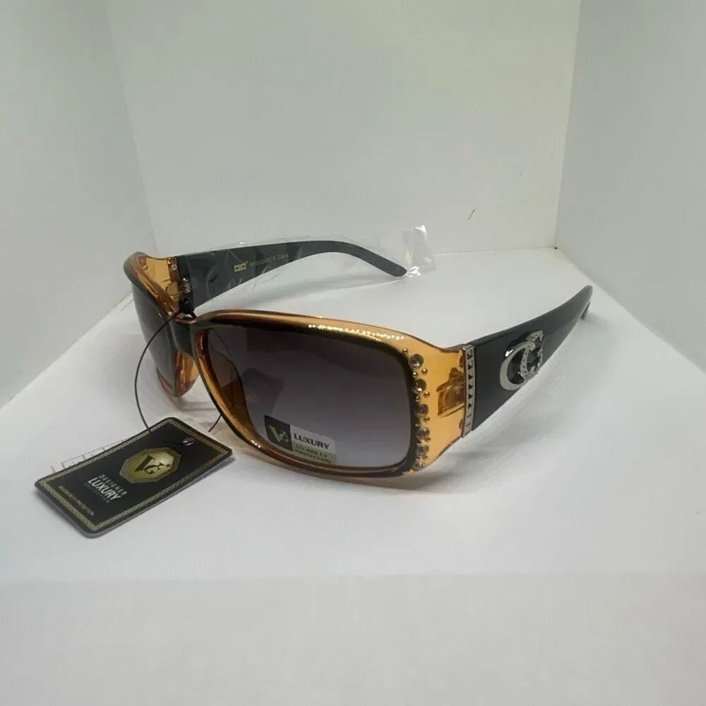 VG Designer Luxury Sunglasses Rhinestone Accent UV400 Protection